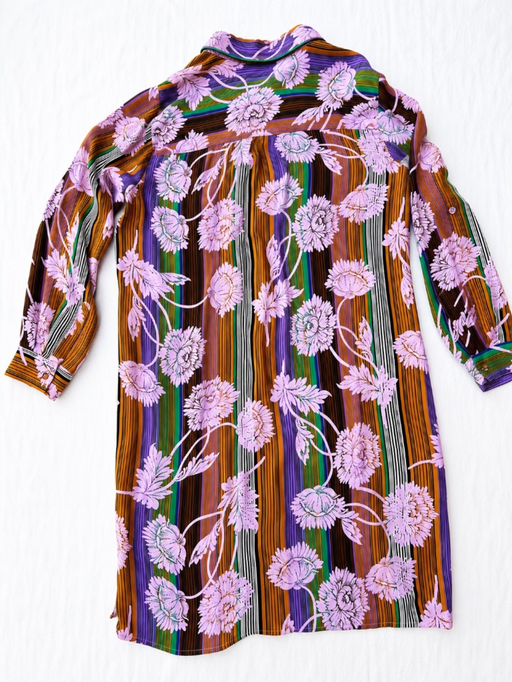 Diane von Furstenberg Floral Shirt Dress Large - Picture 2 of 7